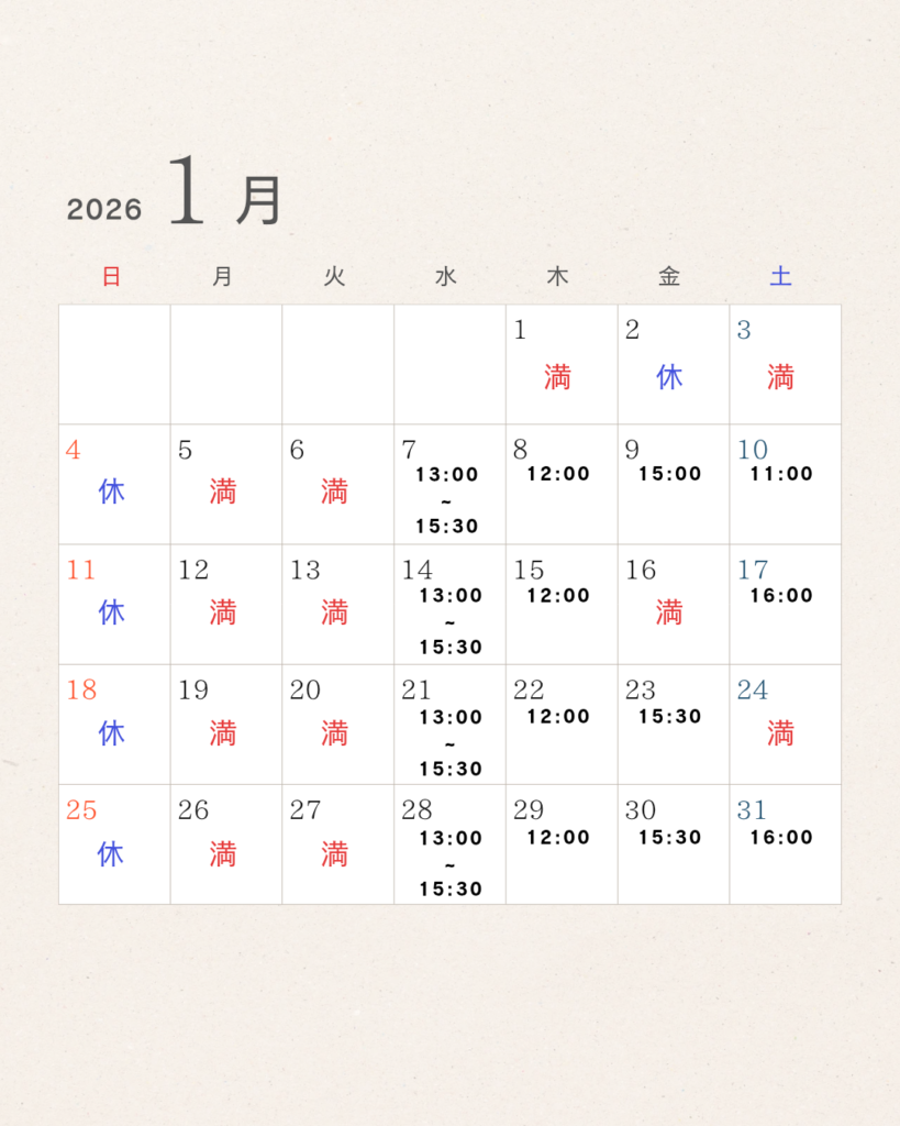 ７GYM　２０２６年１月のパーソナルトレーニングの空き状況